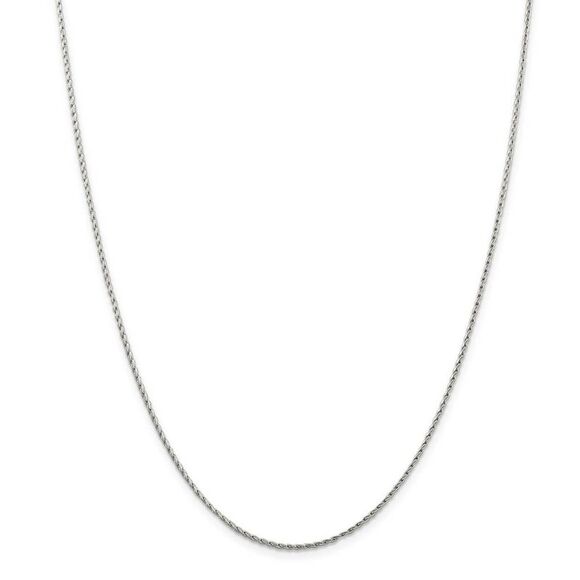 1.25mm, 14k White Gold, Solid Parisian Wheat Chain Necklace, 18 Inch - Picture 3 of 8